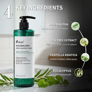 Gel Douche Corporel <span class=keywords><strong>AHA</strong></span> <span class=keywords><strong>BHA</strong></span> PHA Marque Blanche Nourrissant Anti-Âge Arbre à Thé Centella Anti-Acné Naturel aux Herbes - Product Image 3