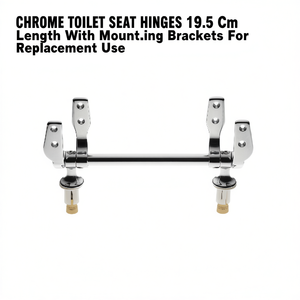 Charnières de siège de toilette chromées, longueur 19,5 cm, avec supports de montage pour remplacement - Product Image 3