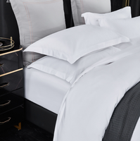 Ensemble de housse de couette en percale de polycoton 200TC, 4 pièces, taille Queen, literie d'hôtel toutes saisons