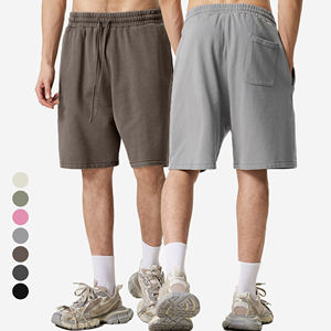 Venta al por mayor Plain Streetwear Cordón En Blanco Pesado Grueso French Terry Cotton Jogger Shorts Hombres Algodón Fleece Sweat Shorts - Product Image 1