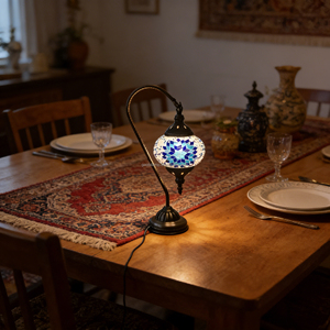 Lampada a Mosaico Turca Vintage <span class=keywords><strong>in</strong></span> Metallo e <span class=keywords><strong>Vetro</strong></span>, Lampada <span class=keywords><strong>da</strong></span> <span class=keywords><strong>Tavolo</strong></span> di Lusso Fatta a Mano per Camera <span class=keywords><strong>da</strong></span> Letto e Soggiorno - Product Image 2