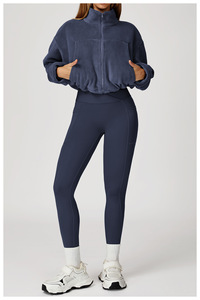 <span class=keywords><strong>Manteau</strong></span> de <span class=keywords><strong>sport</strong></span> pour <span class=keywords><strong>femme</strong></span>, coupe-vent, épais et <span class=keywords><strong>chaud</strong></span>, pour l'automne et l'hiver, avec col montant, logo sur le devant, en spandex/polyester, doublure polaire - Product Image 4