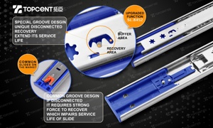 Mutfak teleskopik itme açmak için çekmece kızakları yumuşak kapanış koşucu kanal soğuk haddelenmiş çelik çekmece dolap yatak odası için - Product Image 3