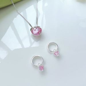 Dylam Luxury Design Trendy Women Fine Jewelry 925 Sterling <b>Silver</b> Rhodium Plated Pink 5A Cubic Zirconia Dangle <b>Hoop</b> <b>Earring</b> - Product Image 4