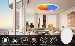 स्मार्ट वाईफ़ाई Homekit आरजीबी 24W दौर पैनल प्रकाश में रहने वाले के लिए रॉम बेडरूम रसोई छत रोशनी का नेतृत्व किया