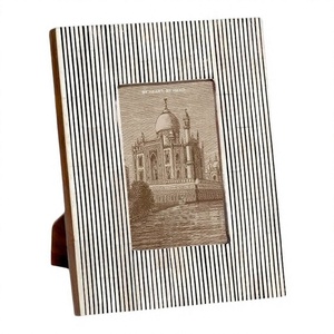 Modern Handmade Pine Wood & Bone Inlay Eco-Friendly Durable Photo <b>Frame</b> with Customizable Color Finish for Home - Product Image 1