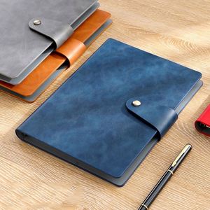 Pu Hard Cover A5 Loose-Leaf Printed Diary with Sponge and Magnetic Closure White Agenda Daily Dated Notebook-Gift - Product Image 3