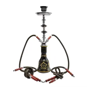 Hot Selling Smoking Accessories Stainless Steel Shisha Hookah Water Table Glass Shisha Arabic Acrylic Smoking Pipe