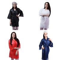 Kimono no tejido desechable para Spa, ropa de salón de peluquería en blanco y negro, albornoz de PP, bata de baño no tejida