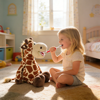 1 pièce YOUYA DENTAL Marque WJ-124 Modèle d'enseignement dentaire en peluche en forme de girafe de dessin animé pour l'apprentissage du brossage des dents, Ornement pour dentiste