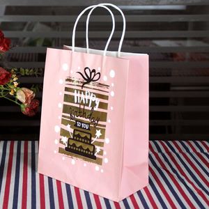 Customized Printed logo Restaurant Food Grade Biodegradable Takeaway <b>Shopping</b> <b>Small</b> Brown Kraft Paper Bags with Handles - Product Image 4