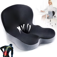 Coussin de siège en mousse à mémoire de forme avec support dorsal, coussin ergonomique pour chaise de bureau, étudiant et soutien lombaire pour voiture
