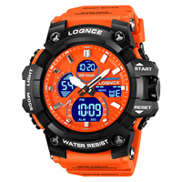 Jam Tangan Sport Tahan Air Merk LOQNCE Dropshipping Stopwatch Alarm 98007 Model Muda Fashion Digital Quartz untuk Pria