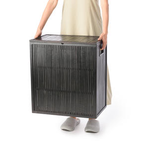 Hot Selling Rectangle Premium Quality Foldable Bamboo <b>Laundry</b> Hamper with Liner <b>Bag</b> and Lid for Sale - Product Image 2