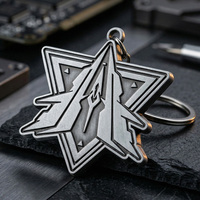 Porte-clés personnalisé en forme d'étoile vintage, gaufrage 3D, alliage de zinc plaqué argent antique, vente en gros pour cadeau