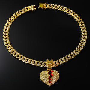 Nuevo Collar Personalizado Estilo Hiphop 2026 con Colgante de Corazón Rojo, Cadena Cubana de Aleación, Collar para Hombre, Joyería de Moda - Product Image 5