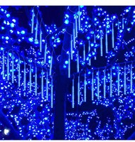 Guirlandes Lumineuses LED Extérieures Solaires Effet Pluie d'Étoiles, Lumières Décoratives pour Arbre de Noël à Suspendre dans les Jardins
