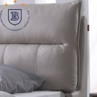 Lit double en bois massif de style moderne avec cadre en bois de bouleau russe et tissu haute densité pour mobilier de chambre