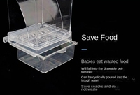 Mangeoire automatique pour oiseaux, sans désordre, en acrylique, pour perroquets, boîte de stockage transparente pour graines et nourriture, anti-éclaboussures, pour cages