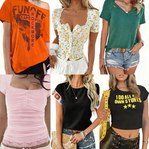 Oferta Caliente: Fardos de Ropa Barata, Tops y Camisetas de Mujer al por Mayor Directo de Fábrica, Ropa de Mujer Original de Marca, Camisetas de Mujer de Guangzhou - Product Image 4