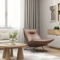Fauteuil de salon moderne de luxe, mousse haute résilience 45D, structure en acier inoxydable, fauteuil d'appoint rembourré pour salon