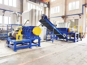 Double axis shredder PE large blue barrel shredder