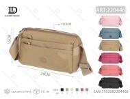 Borsa a Tracolla in Tessuto Lavato per Donna, Colore Unico con Chiusura a Zip per Uso Quotidiano - Product Image 1