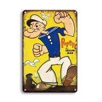 Carteles de chapa de metal Logotipo de impresión vintage Póster de metal Dibujos animados personalizados con personajes favoritos