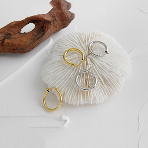 ทองที่มีน้ำหนักเบา22มิลลิเมตรต่างหูแฟชั่นผู้หญิงเครื่องประดับต่างหูเงินแท้925หลอดห่วงต่างหู - Product Image 2