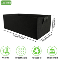 Jardinière rectangulaire surélevée écologique en tissu feutré pour légumes d'extérieur