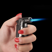 Briquet torche au butane en métal, coupe-vent, rechargeable, pour cigares, camping en extérieur et barbecue, vente en gros