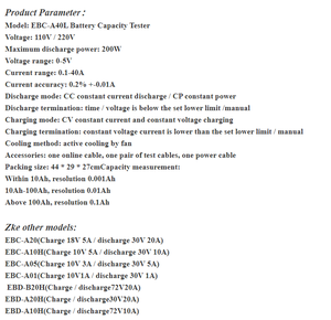 EEL Lithium Ion Battery Capacity <strong>Tester</strong> ZKE <strong>Tech</strong> EBC-A40L 5V 40A Lifepo4 Cell Discharge Analyzer - Product Image 4