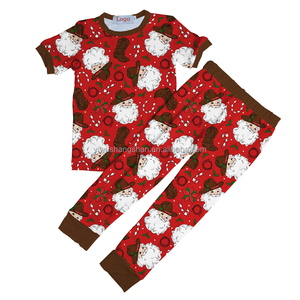 Vente chaude Bébé Vêtements De Nuit Imprimer Fibre De Bambou Deux Pièces Enfants Pyjamas Ensembles En Gros Noël Imprimer Petits Garçons Filles Dormeurs - Product Image 5