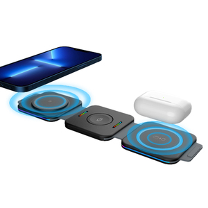 Cargador inalámbrico 3 en 1 plegable magnético de carga rápida de 15W para IPhone para Apple <span class=keywords><strong>Watch</strong></span> para <span class=keywords><strong>AirPods</strong></span> para Samsung <span class=keywords><strong>Galaxy</strong></span> Buds - Product Image 6