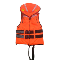 Gilet de sauvetage Whistle avec panneau frontal complet, col montant enveloppant, bande d'épaule et ligne à double boucle pour pont de bateau de pêche