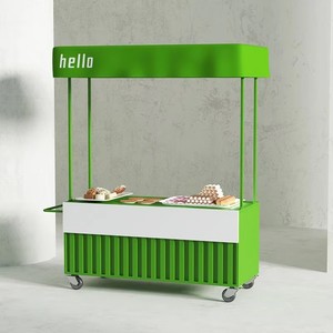 Petit chariot à fleurs d'art en fer pour les ventes mobiles pour l'extérieur, marché de nuit, étal, maïs de célébrité sur <span class=keywords><strong>Internet</strong></span> - Product Image 1