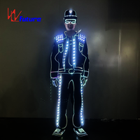 Ensemble de costumes de scène lumineux à LED, veste et pantalon avec lumières clignotantes rechargeables pour les soirées en boîte de nuit, costumes de scène