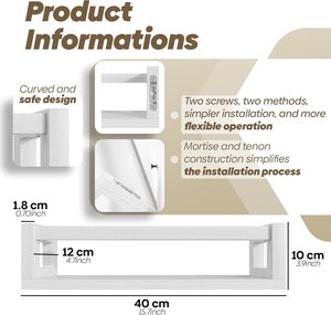 Étagères murales flottantes pour livres d'enfants, lot de 3, en bois massif naturel, meubles de rangement décoratifs - Product Image 2