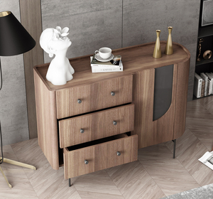 Moderno armadio di stoccaggio della credenza in legno Display <span class=keywords><strong>da</strong></span> cucina ingresso cassettiera in noce sala <span class=keywords><strong>da</strong></span> pranzo credenza - Product Image 3