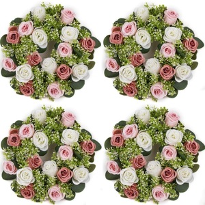 <span class=keywords><strong>Guirlande</strong></span> de Bougies « Hot » à Roses Artificielles, Décoration de Vacances, Couronne de Bougies, Décoration Florale pour Bougeoir - Product Image 6