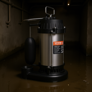 Bomba sumergible para aguas residuales Vevor de 1Hp, 5770 Gph, 34 pies de elevación, para drenaje de agua en sótanos - Product Image 2