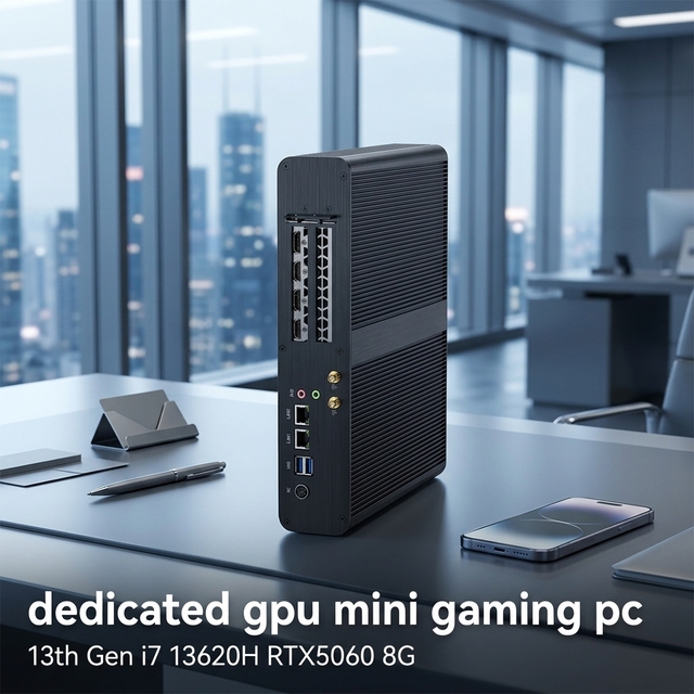 Mini PC Gamer Desktop 13th Gen I7 13620H Desktop Office 3D Design Computer RTX5060 8G RTX4060 8G 2xHD MI 2xDP Window11mini Host