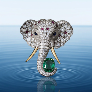 Broche de Plata de Ley con Piedra Verde Elefante para Niños, Pin de Solapa, Joyería de Destaque para Sherwani, Regalo para Fiesta de Boda - Product Image 5