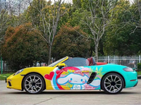 BELCATE Film PVC auto-adhésif auto-réparant de haute qualité pour carrosserie complète de voiture, motif Anime Racing promotionnel, colle à faible adhérence, épaisseur 0,14 mm, personnalisé