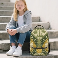 Sac à dos en polyester à imprimé hibiscus et ananas hawaïen, personnalisable, avec bretelles réglables pour le voyage