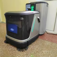 Robot Pembersih Cerdas MiCity Q3-G Navigasi Otomatis Tangki Air 50L Mesin Sapu Gosok Vakum untuk Pabrik