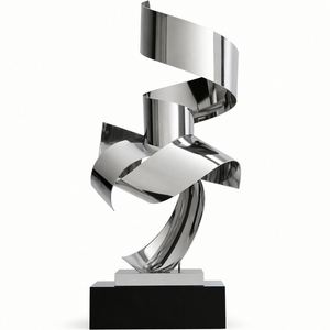 Escultura Moderna Abstracta de Acero Inoxidable Pulido con Acabado de Espejo, Adorno de Jardín para Exteriores, Arte Metálico, Estatua Decorativa para Plaza - Product Image 1