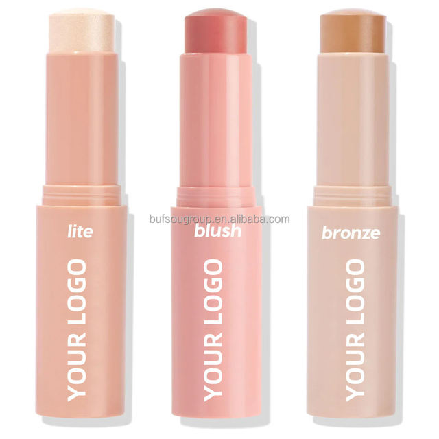 BUFSOU Private Label Mineral Shimmer Highlighter Stick Face Blush Makeup Custom Cream Bronzer Waterproof