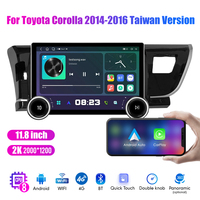 Autoradio Android 2Din 11,8 pouces pour Toyota Corolla 2014-16 Taiwan Écran QLED 2K Stéréo de voiture Lecteur DVD de voiture Carplay Android Auto