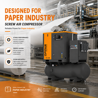 Compresseur d'air à vis quatre-en-un avec sécheur d'air, réservoir d'air et filtre 7.5kw 11kw 15kw 22kw 30kw 10hp 15hp 20hp 30hp 7/8/10/12bar 16bar